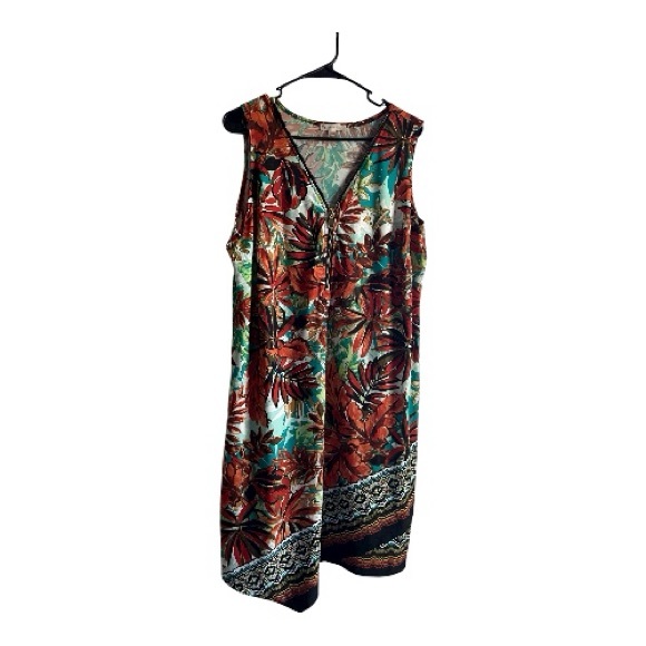 Established 1962 Size 1X Floral V-Neck Dress - Picture 1 of 11